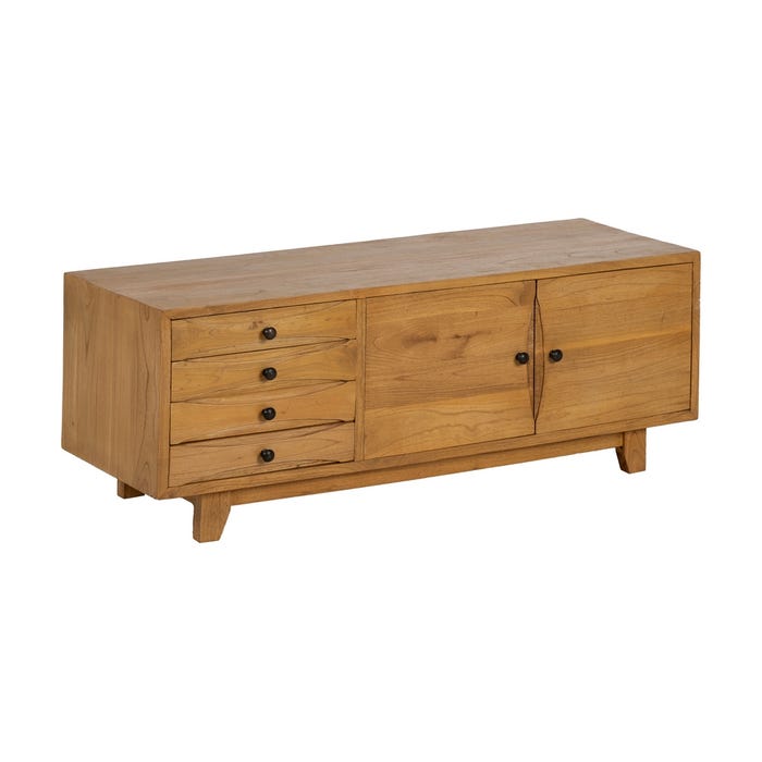 Mueble Tv Natural Madera Mindi Salón 120 X 40 X 45 Cm