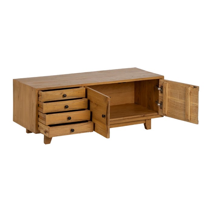 Mueble Tv Natural Madera Mindi Salón 120 X 40 X 45 Cm