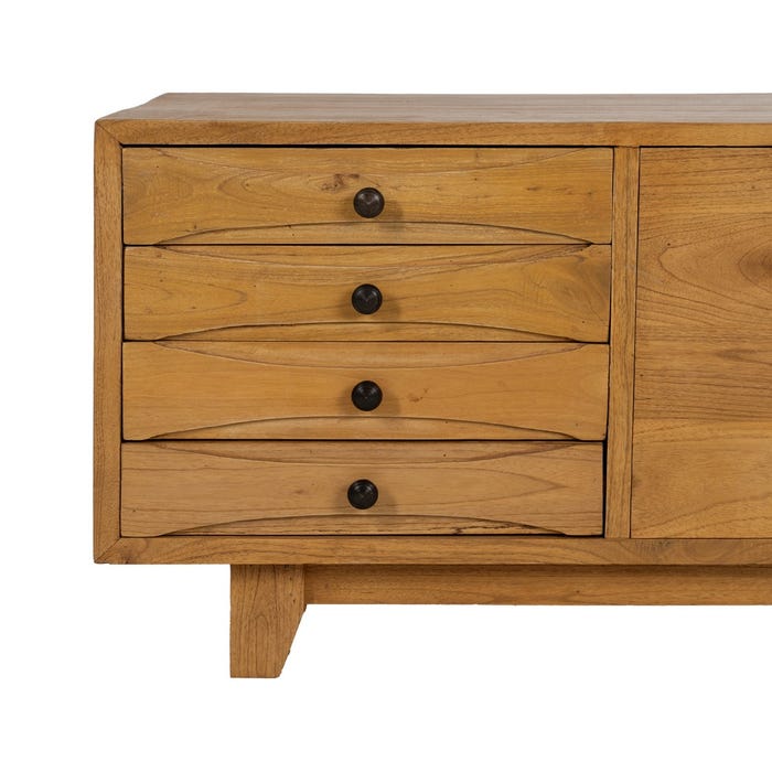 Mueble Tv Natural Madera Mindi Salón 120 X 40 X 45 Cm