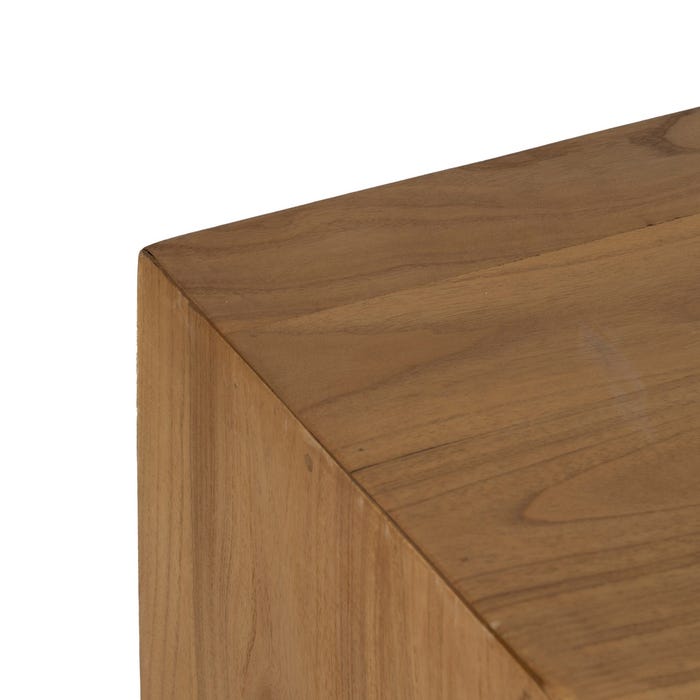 Aparador de madeira Mindi natural para sala de estar 130 x 40 x 80 cm