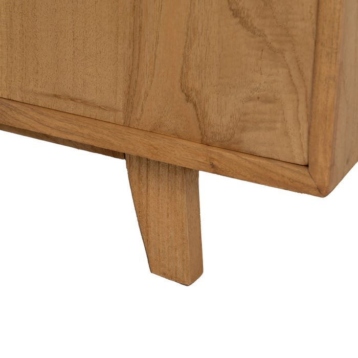 Aparador de madeira Mindi natural para sala de estar 130 x 40 x 80 cm
