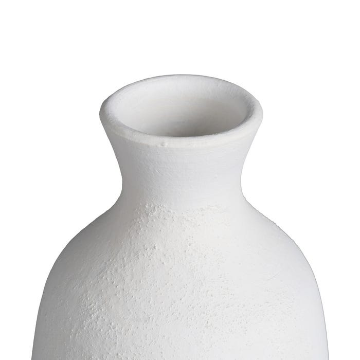 Jarrón Blanco Barro Decoración 18 X 18 X 40 Cm