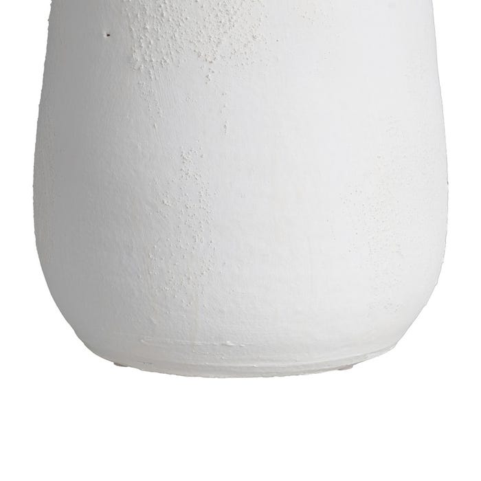 Jarrón Blanco Barro Decoración 18 X 18 X 40 Cm