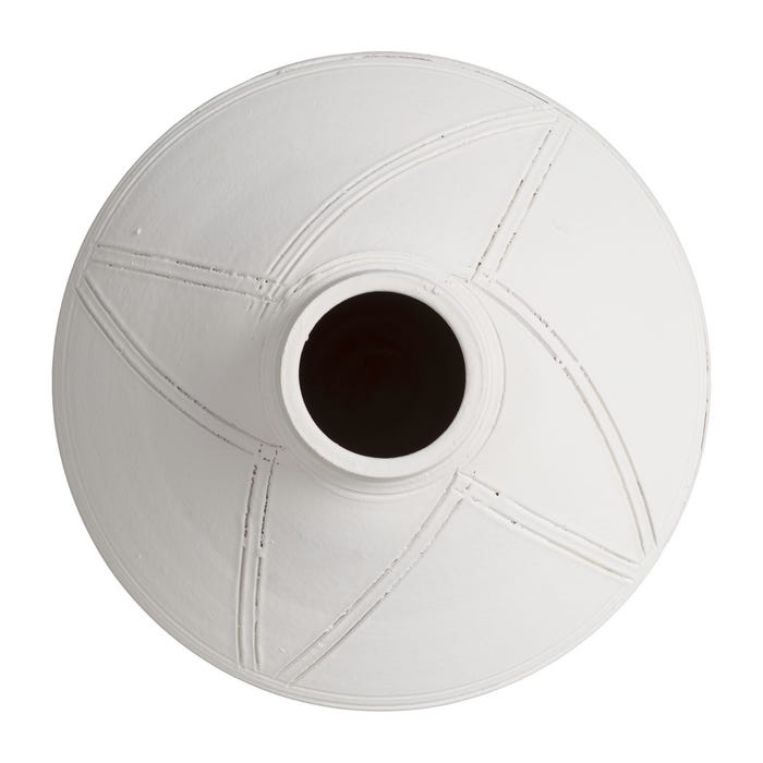 Jarrón Blanco Barro Decoración 22 X 22 X 26 Cm