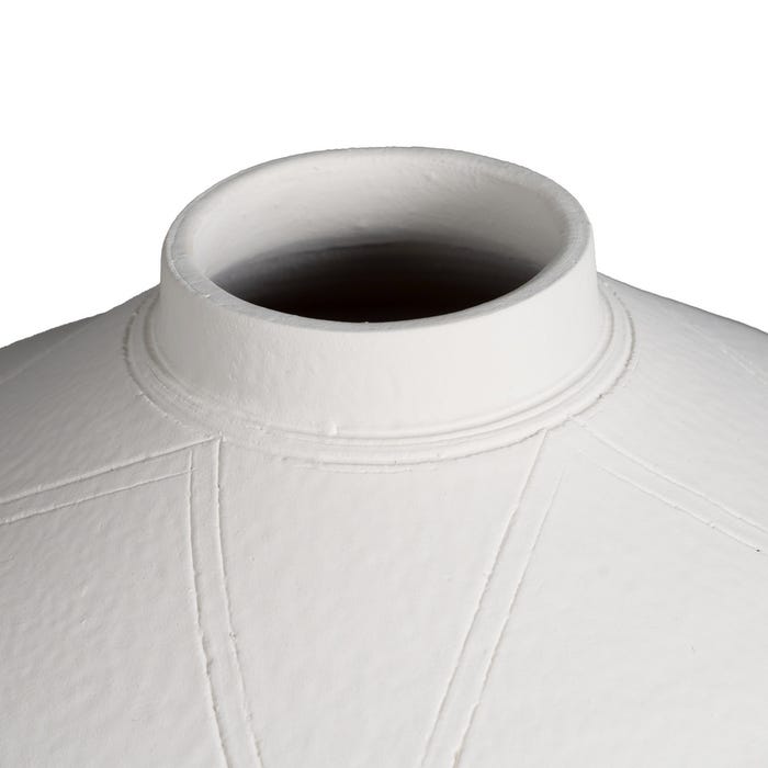 Jarrón Blanco Barro Decoración 27 X 27 X 34 Cm
