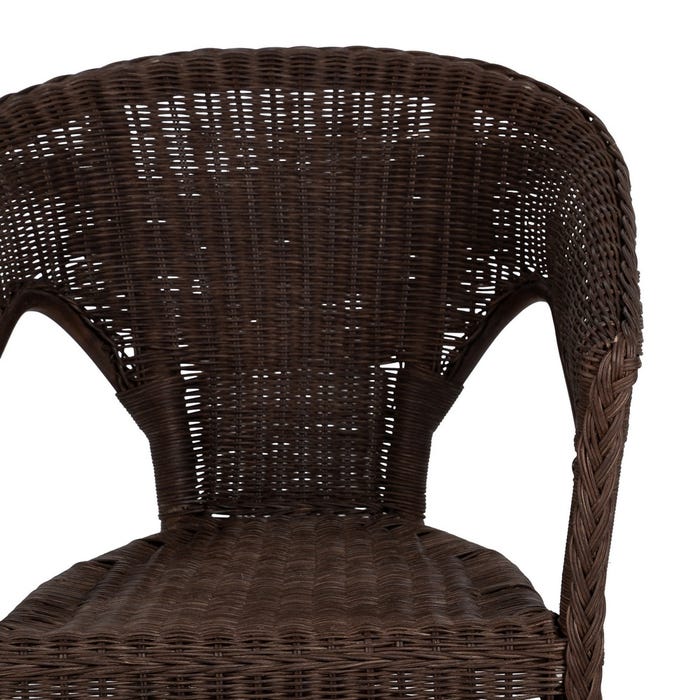 Silla Marrón Ratán Salón 60 X 62 X 78 Cm