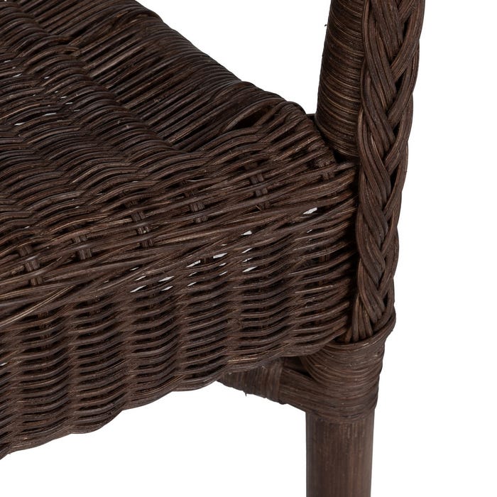 Silla Marrón Ratán Salón 60 X 62 X 78 Cm