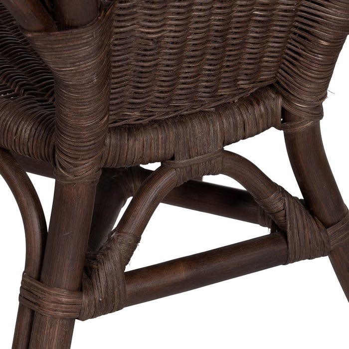 Silla Marrón Ratán Salón 60 X 62 X 78 Cm