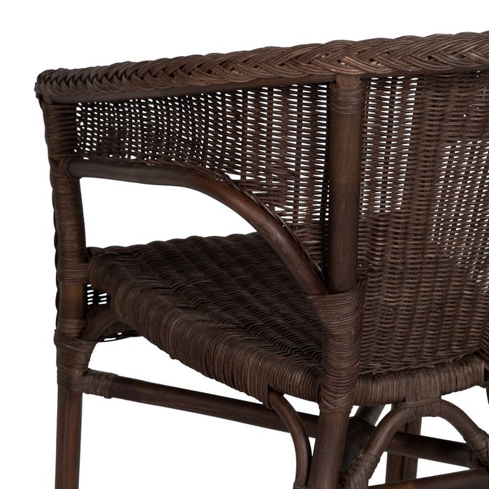 Silla Marrón Ratán Salón 60 X 62 X 78 Cm