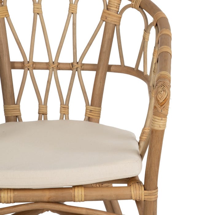 Honey Rattan Chair Living Room 58 X 59 X 78 Cm
