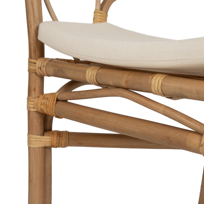 Honey Rattan Chair Living Room 58 X 59 X 78 Cm