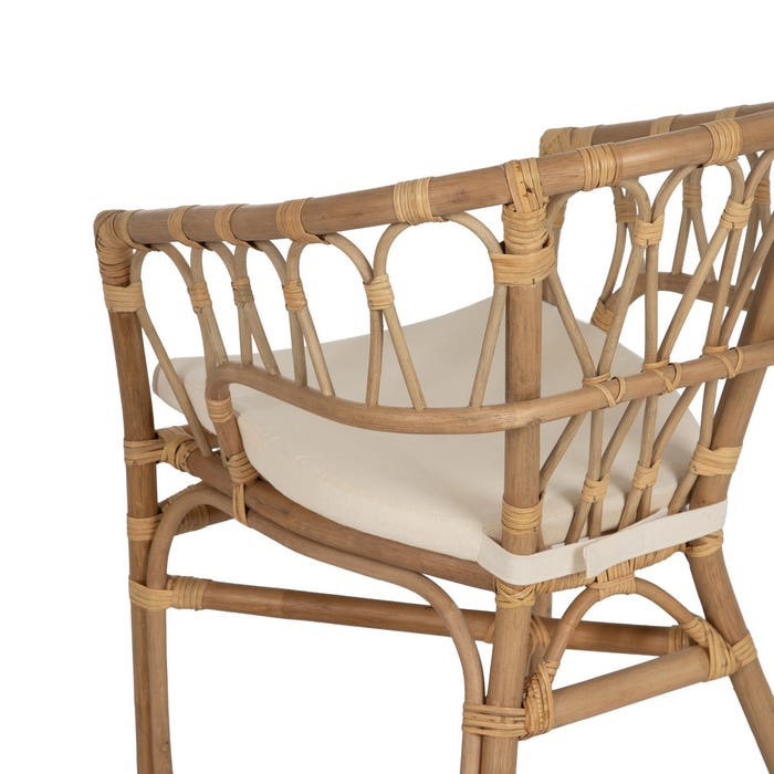 Honey Rattan Chair Living Room 58 X 59 X 78 Cm