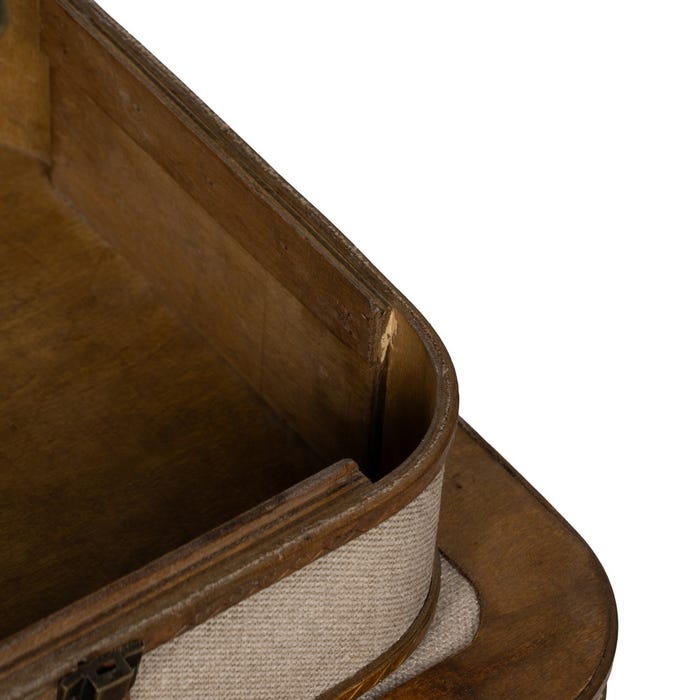 S/2 Maleta Beige Madera / Tejido 62 X 37 X 18 Cm