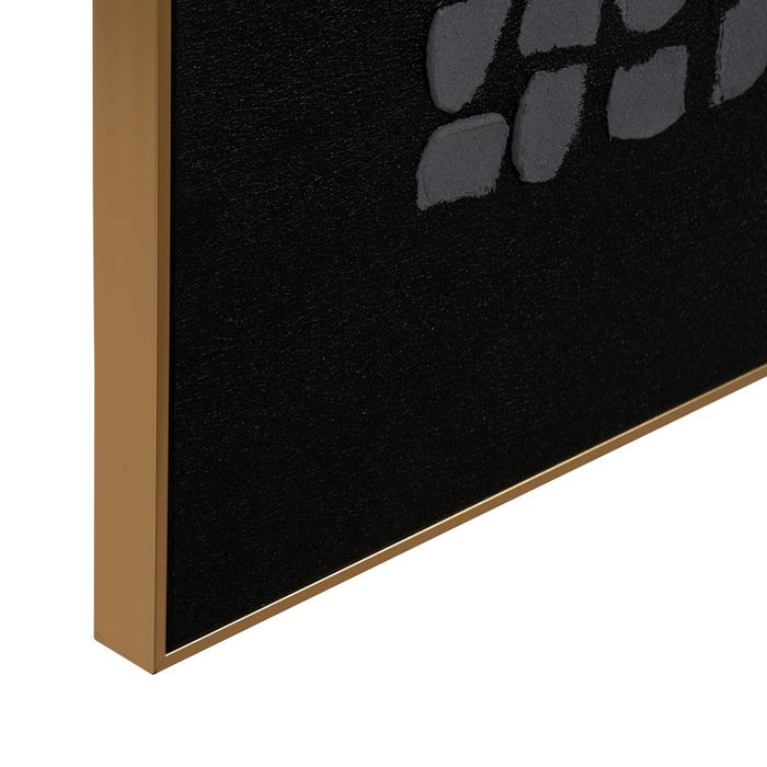 Abstract Black-Gray Ps Painting - Canvas 90 X 120 Cm
