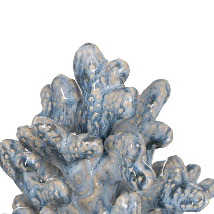 Blue Coral Figure Ceramic Decoration 16.50 X 16.50 X 32 Cm