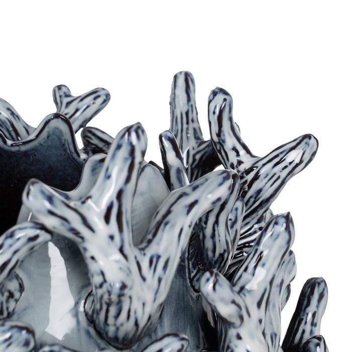 Jarrón Azul Cerámica Decoración 26,50 X 26 X 37 Cm