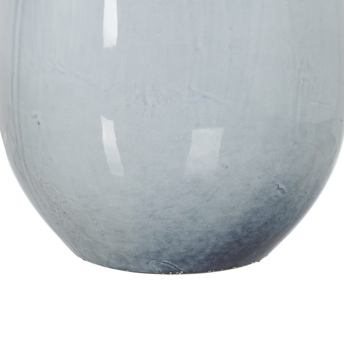 Jarrón Azul Cerámica Decoración 26,50 X 26 X 37 Cm