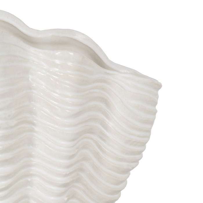 Decoração de centro de mesa de cerâmica creme 49 x 21,50 x 29 cm