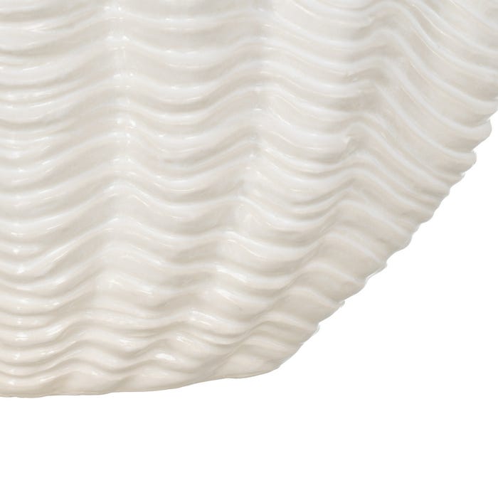 Decoração de centro de mesa de cerâmica creme 49 x 21,50 x 29 cm