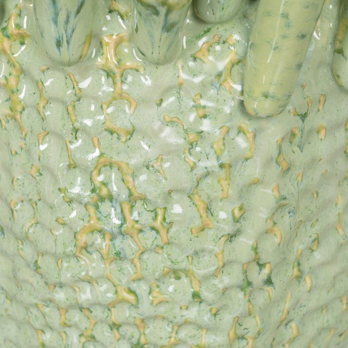 Vaso de cerâmica verde para decoração 29 x 29 x 33 cm