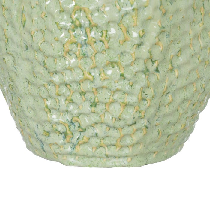 Vaso de cerâmica verde para decoração 29 x 29 x 33 cm
