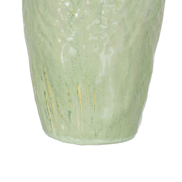 Jarrón Verde Cerámica Decoración 28,50 X 27,50 X 46,50 Cm