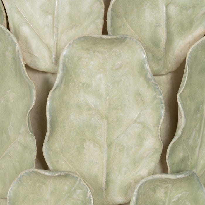 Jarrón Hojas Verde Cerámica 20,50 X 20,50 X 50,50 Cm