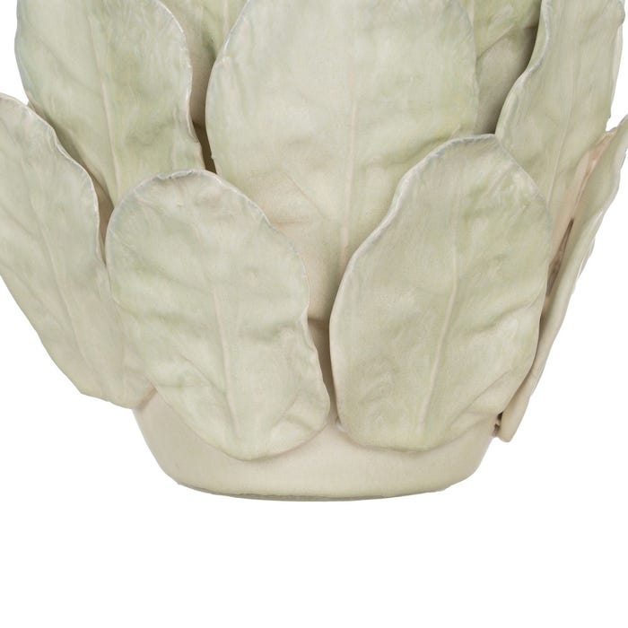 Jarrón Hojas Verde Cerámica 17,50 X 17,50 X 25,50 Cm