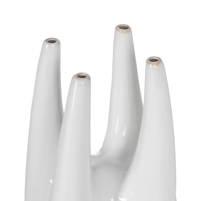 Jarrón Blanco Cerámica 19,50 X 19,50 X 56 Cm