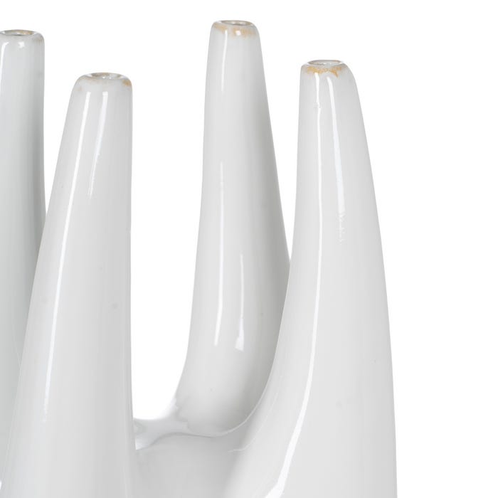 Jarrón Blanco Cerámica 19,50 X 19,50 X 56 Cm