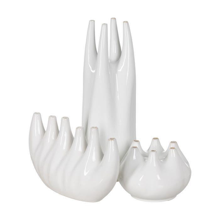 Jarrón Blanco Cerámica 24,50 X 24,50 X 18 Cm