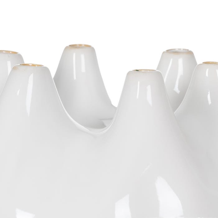Jarrón Blanco Cerámica 24,50 X 24,50 X 18 Cm