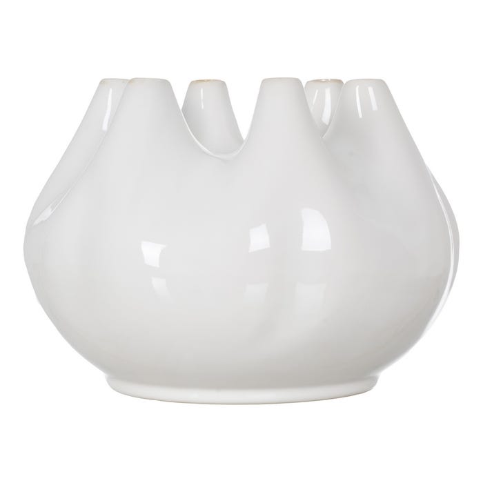 Jarrón Blanco Cerámica 24,50 X 24,50 X 18 Cm