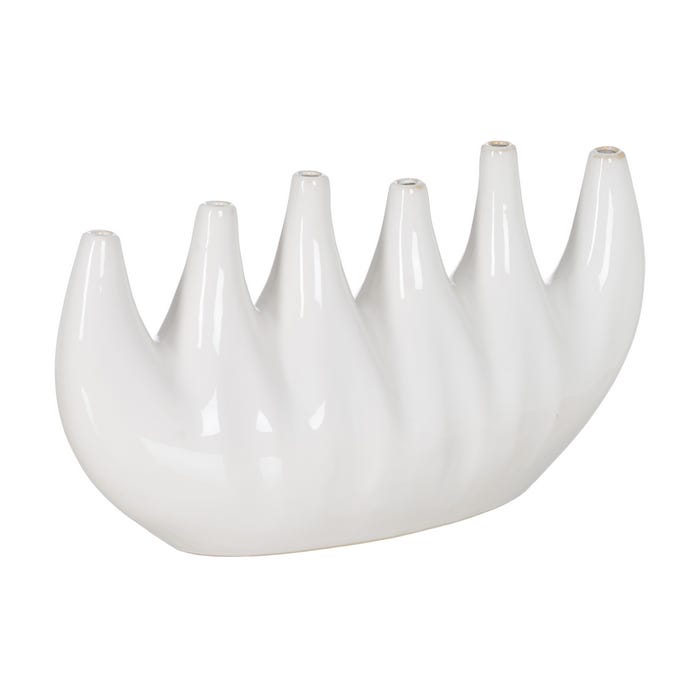 Jarrón Blanco Cerámica 47 X 16 X 25 Cm