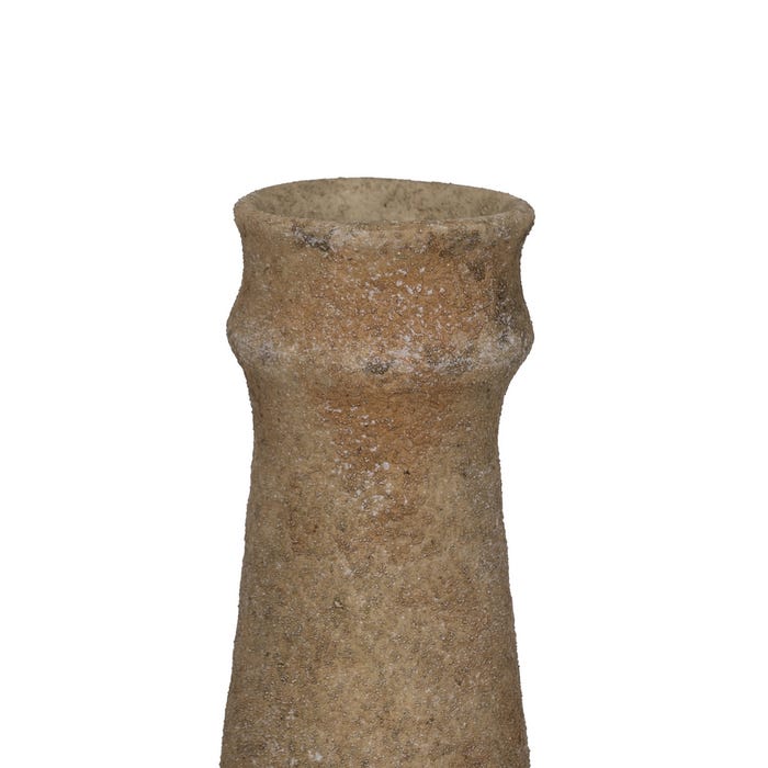 Jarrón Beige Cerámica Decoración 12,60 X 12,60 X 42 Cm