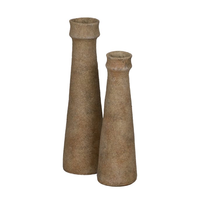 Jarrón Beige Cerámica Decoración 14,30 X 14,30 X 50 Cm