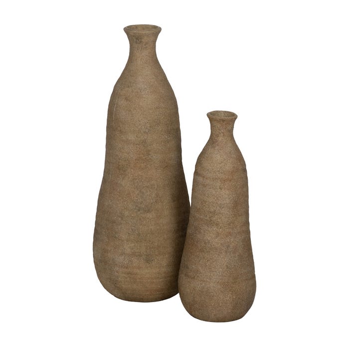 Jarrón Beige Cerámica Decoración 26,50 X 26,50 X 68 Cm