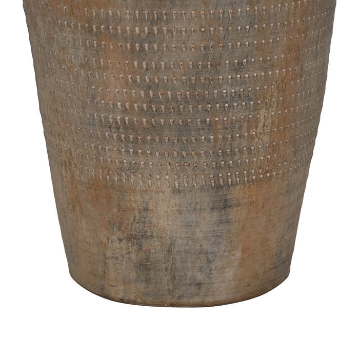 Jarrón Gris Cerámica Decoración 24 X 24 X 49 Cm