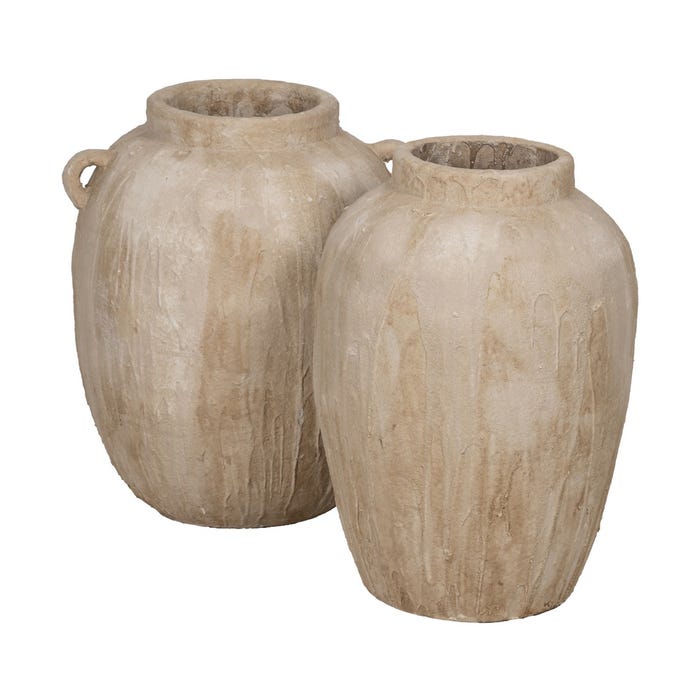 Jarrón Beige Cerámica Decoración 48 X 44,50 X 58 Cm