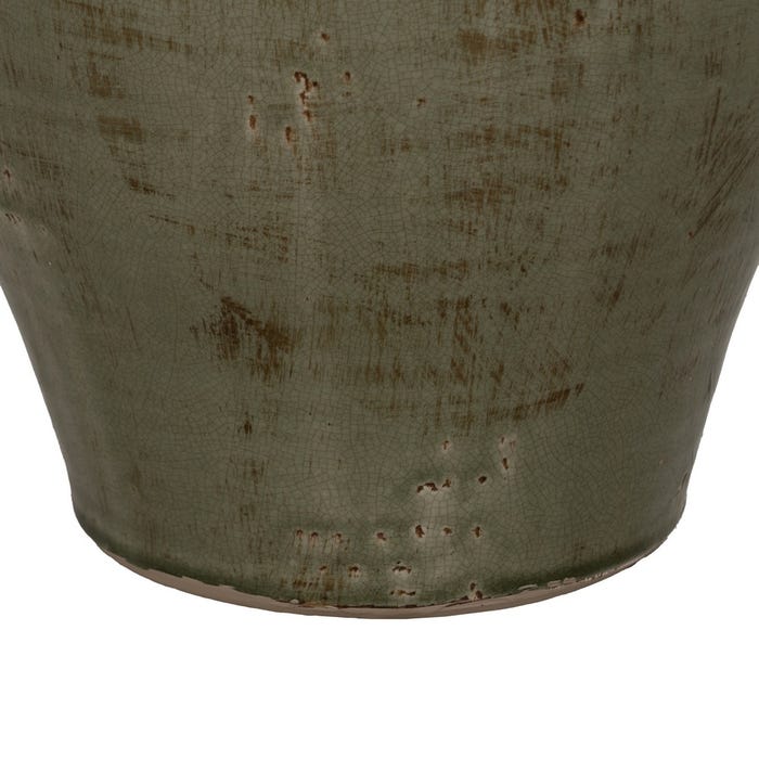 Jarrón Verde Cerámica Decoración 26,50 X 26,50 X 41 Cm