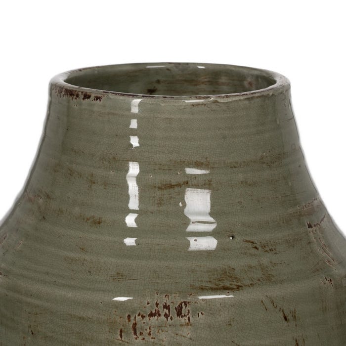 Jarrón Verde Cerámica Decoración 33 X 33 X 47 Cm