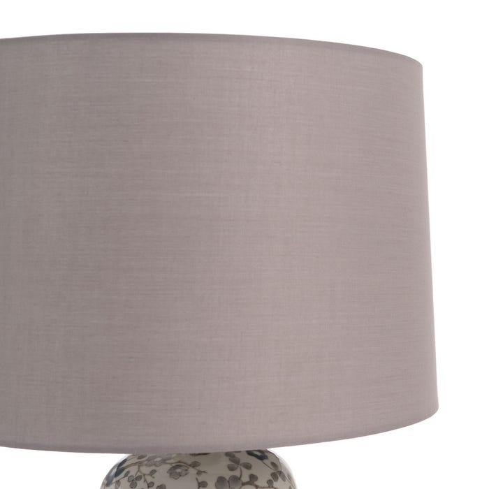 Luminária de mesa de porcelana branca e cinza 23 x 23 x 44 cm