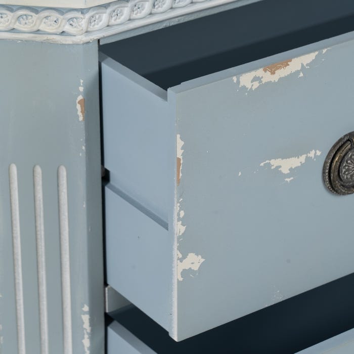 Blue-Gray Wooden Dresser 92 X 46 X 81 Cm