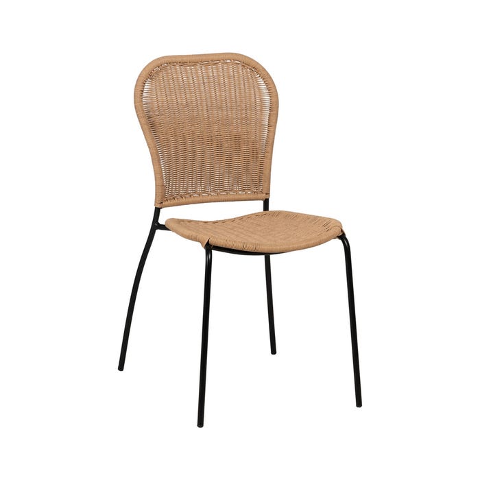 Natural Pe-Steel Living Room Chair 48 X 57 X 87 Cm