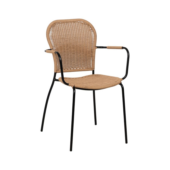 Natural Pe-Steel Living Room Chair 57 X 57 X 87 Cm