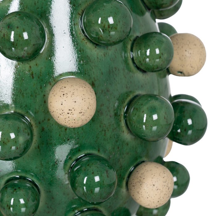 Jarrón Verde-Blanco Cerámica 24,70 X 24,70 X 34 Cm