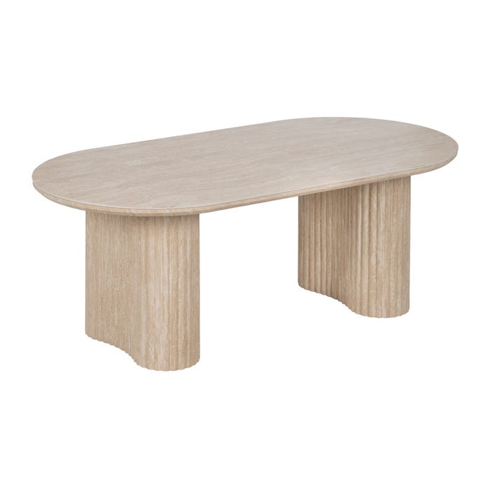 Beige Stone MDF Decoration Coffee Table 120 x 60 x 46 cm