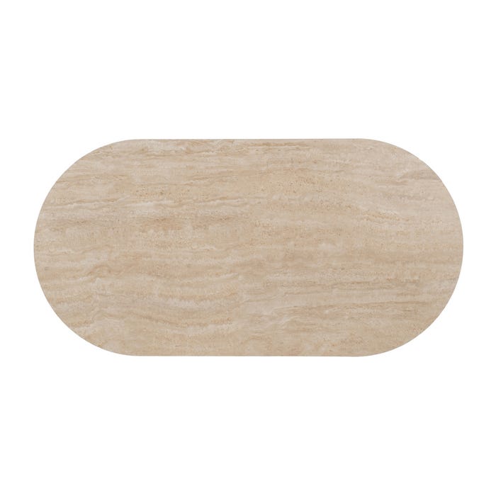 Mesa Centro Beige Piedra Mdf Decoración 120 X 60 X 46 Cm