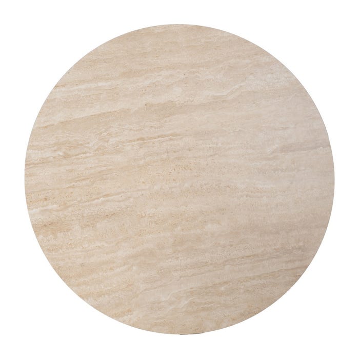 Mesa Comedor Beige Piedra Mdf Decoración 90 X 90 X 76 Cm