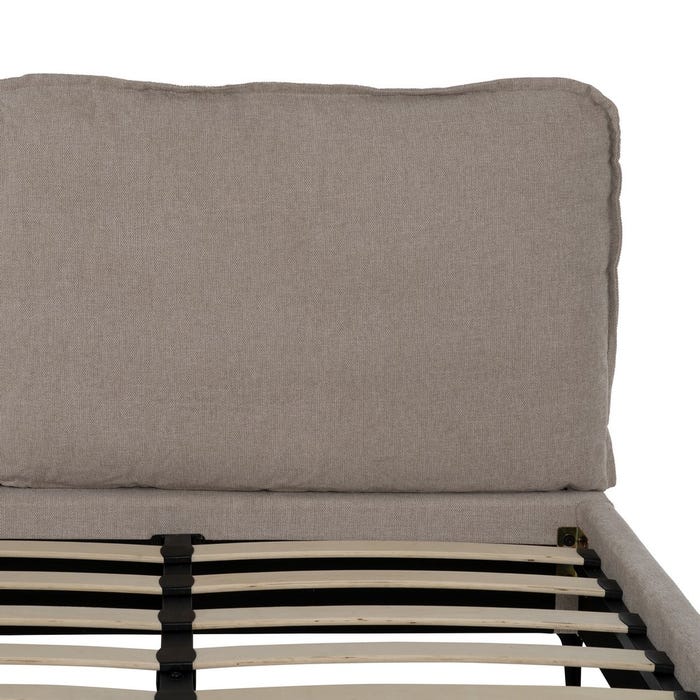 Cama de quarto de tecido bege 192 x 214 x 95 cm